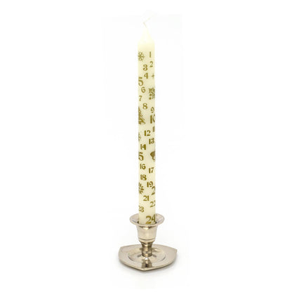 Traditional Christmas Advent Calendar Dinner Candle - Cream Advent Candle