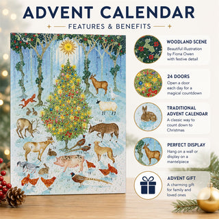 Woodland Magic Christmas Advent Calendar, A4 Vintage Woodland Illustration
