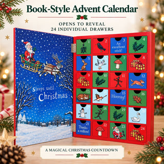 Stick Man Wooden Fill Your Own Advent Calendar with Drawers, Christmas Countdown