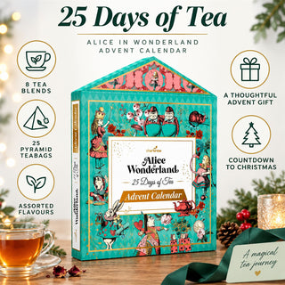 Alice in Wonderland Tea Christmas Advent Calendar, 25 Tea Bags & 8 Blends