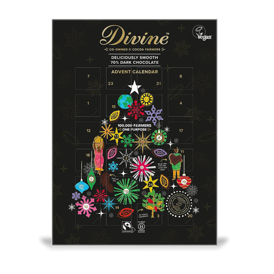 Fairtrade 70% Cocoa Dark Chocolate Adult Christmas Advent Calendar 85g