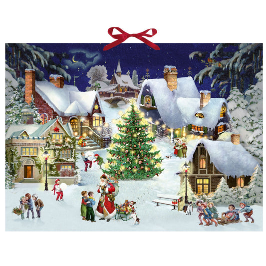 Traditional Christmas Advent Calendar | Alpine Village Advent Calendar | Father Christmas Picture Advent Calendar