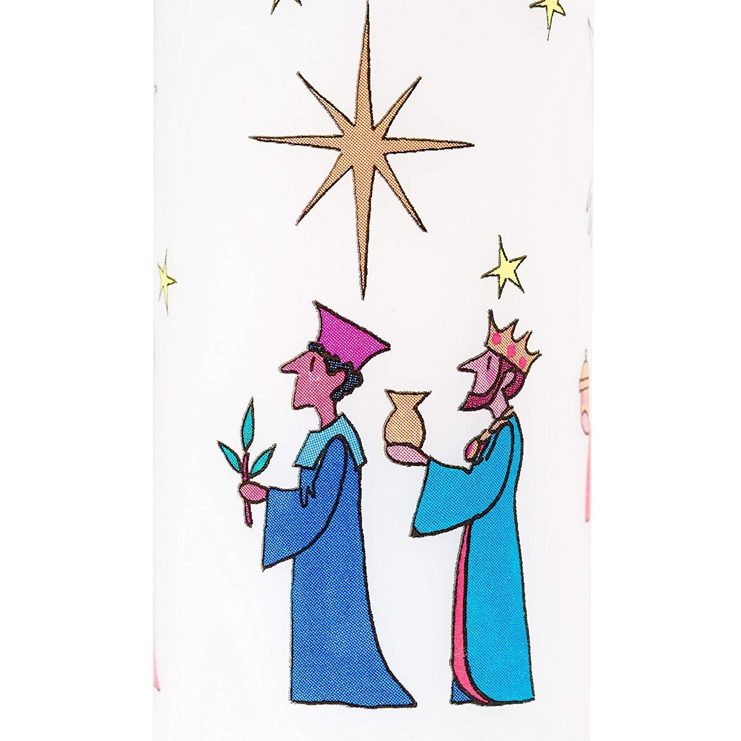 Traditional Countdown To Christmas Advent Dinner Pillar Candle ~ Wise Men Design (Large Size)