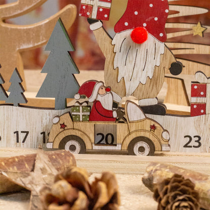 Santa's Festive Journey Advent Calendar | Sliding Santa Wooden Advent Calendar