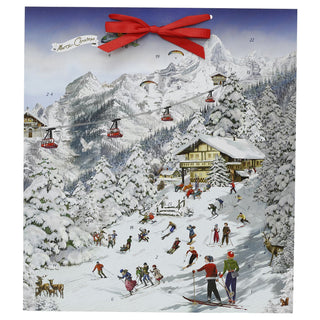 Skiing Advent Calendar, 46cm Nostalgic Mountain Large Christmas Picture Calendar