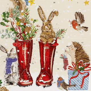 Christmas Wellies Traditional Picture Advent Calendar, 24 Door Calendar, 32.5cm
