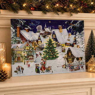 Village on the Hill Christmas Advent Calendar, A4 Traditional Picture Calendar