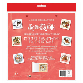 Aardman Robin Robin Christmas Advent Calendar with Stickers, 25 Windows 30cm