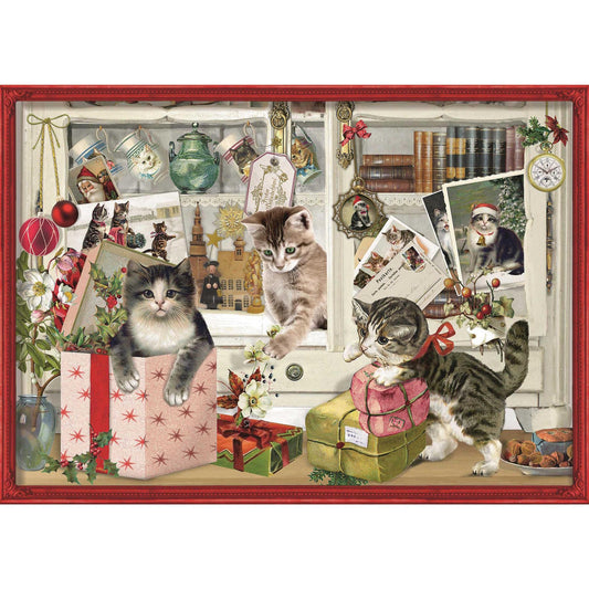 The Playful Kitten Traditional Countdown To Christmas Door A4 Advent Calendar