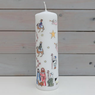 Christmas Advent Pillar Candle | Advent Christmas Candle - Christmas Nativity