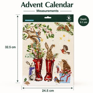 Christmas Wellies Traditional Picture Advent Calendar, 24 Door Calendar, 32.5cm