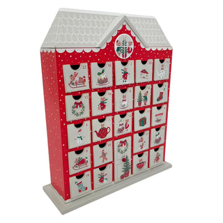 Wooden Fill Your Own Advent Calendar, Holly & Alfie Mice, House Shaped