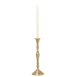 Antique Gold Metal Candlestick Holder, 29cm Vintage Brass Effect Taper Candle