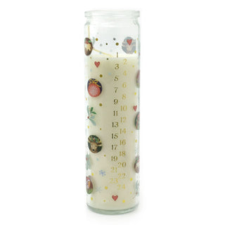 Apple & Cinnamon Christmas Advent Candle | Pillar Candle in Glass Jar - 21cm