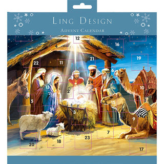 Around the Manger Christmas Advent Calendar, 23cm Nativity Scene
