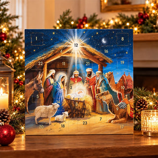 Around the Manger Christmas Advent Calendar, 23cm Nativity Scene