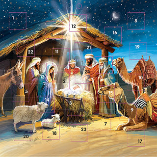 Around the Manger Christmas Advent Calendar, 23cm Nativity Scene