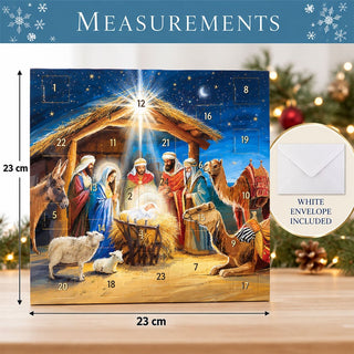Around the Manger Christmas Advent Calendar, 23cm Nativity Scene