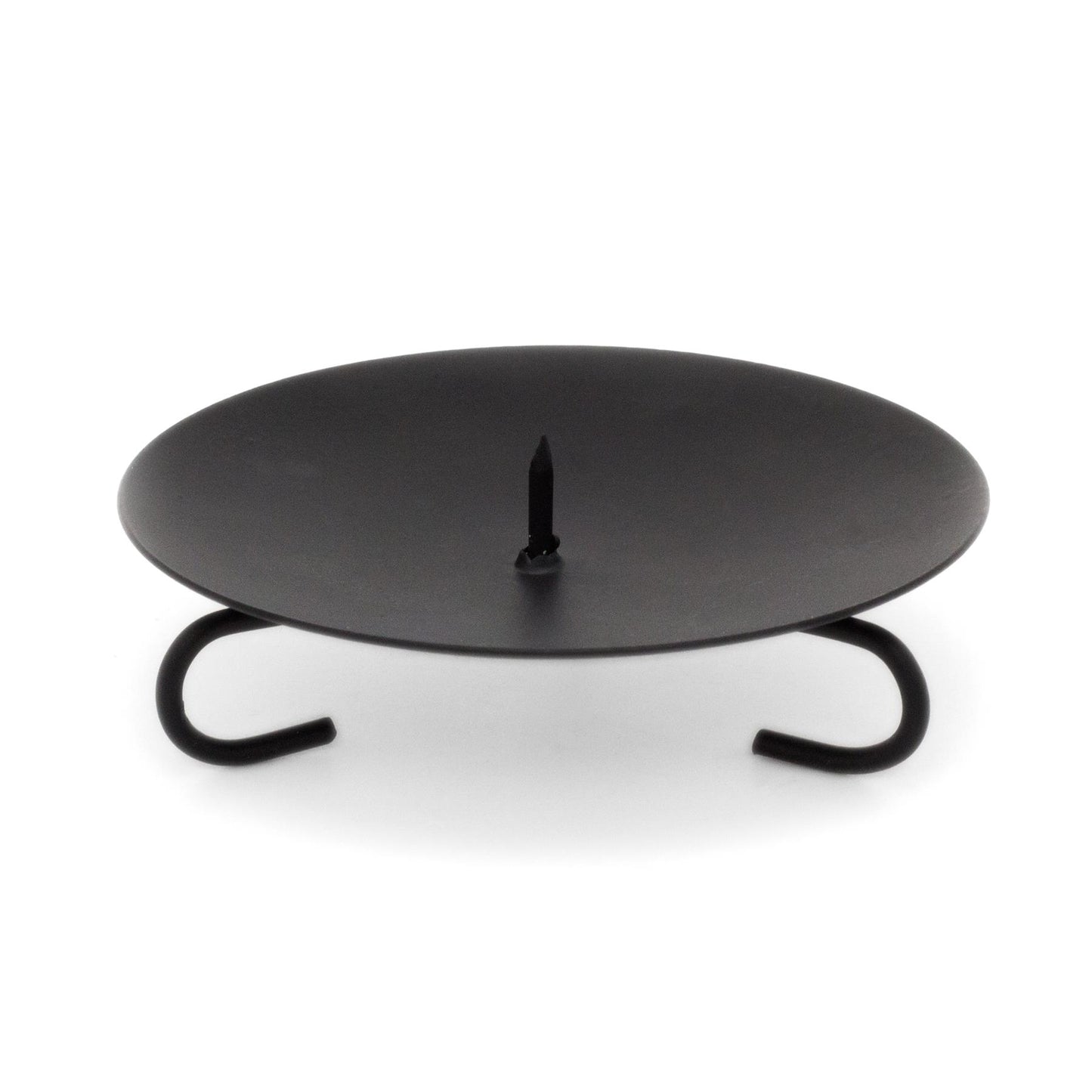 Black Round Metal Spike Candle Holder Pillar Candle Plate