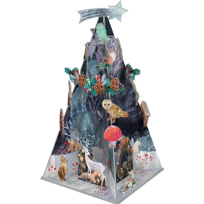 Silver Stag Reindeer 3D Pop & Slot Freestanding Christmas Advent Calendar