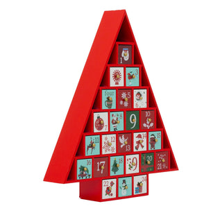 Red Wooden Christmas Tree Advent Calendar | Fill Your Own Advent Calendar