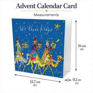 Quentin Blake We Three Kings Christmas Advent Calendar Greetings Card & Envelope