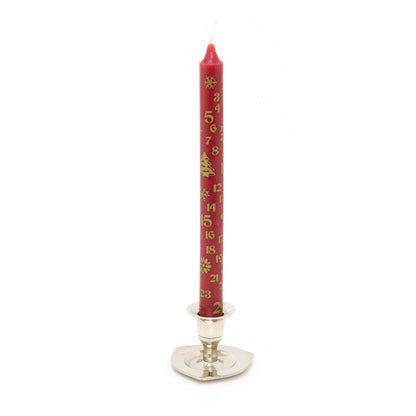 Traditional Christmas Advent Calendar Dinner Candle - Red Advent Candle