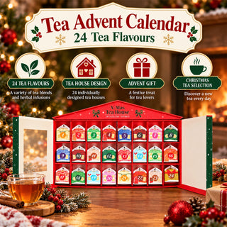 Christmas Tea Advent Calendar with 24 Tea Houses, Storybook Tea Bag Calendar