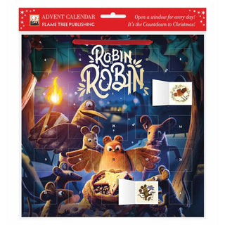 Aardman Robin Robin Christmas Advent Calendar with Stickers, 25 Windows 30cm