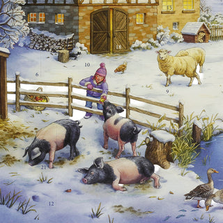 Sound Advent Calendar, 24 Animal & Farm Sounds, Snowy Countryside Scene