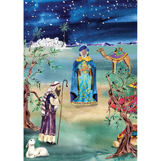 Nativity Advent Calendar Card, 24 Door Christmas Greetings Card