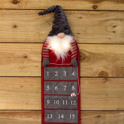 LED Gonk Christmas Advent Calendar | Reusable Fabric 24 Pocket Advent Calendar