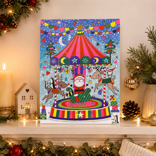 Christmas Carousel Advent Calendar, 33cm Merry-Go-Round Picture Calendar