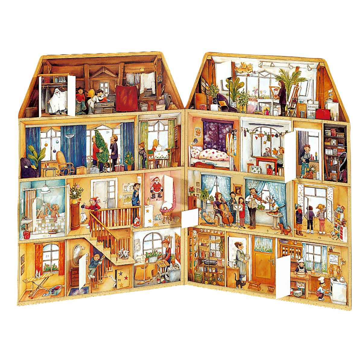 Deluxe Traditional Card Advent Calendar Large - In The Christmas House