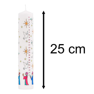 Pack of Traditional Countdown To Christmas Pillar Advent Candles Three Wise Men