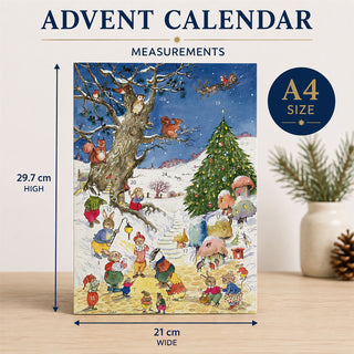 Christmas in the Woods A4 Advent Calendar, Vintage Picture Advent Calendar