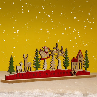 Santa's Sleigh Ride Christmas Advent Calendar | Wooden Christmas Calendar - 45cm