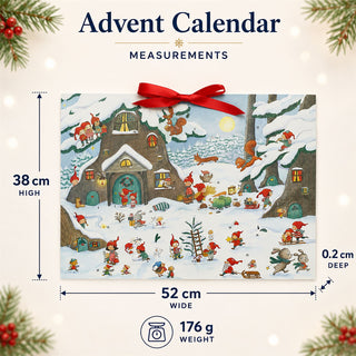 Large Picture Advent Calendar, Gnome Woodland Christmas Design 52cm
