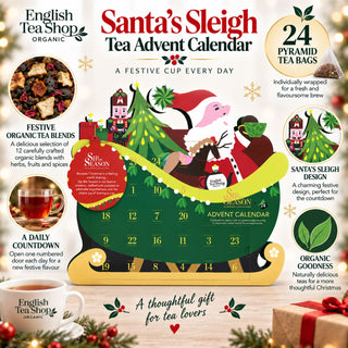 English Tea Shop Advent Calendar 2026, Santa's Sleigh With 24 Festive Teas
