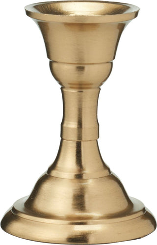 Brass Metal Candlestick | Brass Effect Short Candle Holder Stand - 8cm