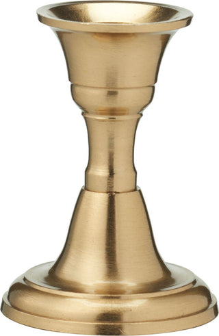 Brass Metal Candlestick | Brass Effect Short Candle Holder Stand - 8cm