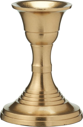 Brass Metal Candlestick | Brass Effect Short Candle Holder Stand - 8cm