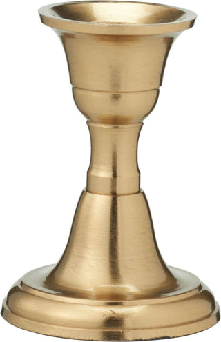 Brass Metal Candlestick | Brass Effect Short Candle Holder Stand - 8cm