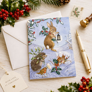 Christmas Animals Advent Calendar Greetings Card, A5 24-Door Card
