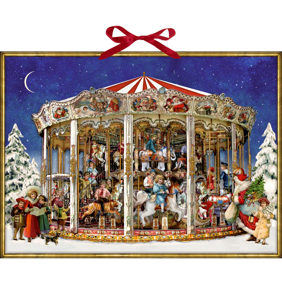 Deluxe Traditional Card Advent Calendar Large - The Christmas Carousel