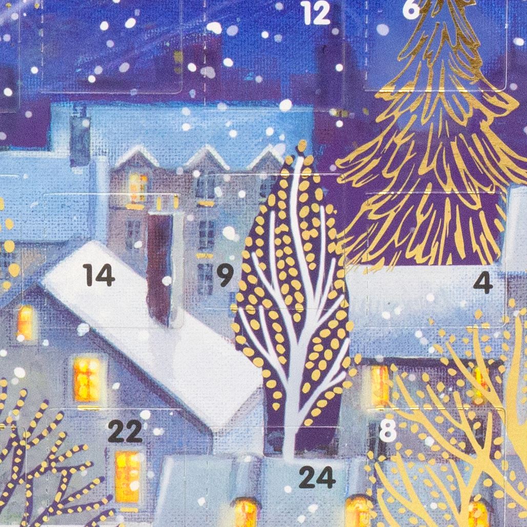 Christmas Advent Calendar Santa & Reindeer Advent Calendar Greetings Card