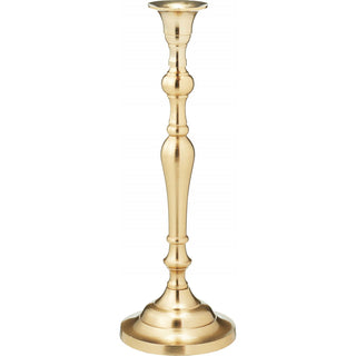 Antique Gold Metal Candlestick Holder, 29cm Vintage Brass Effect Taper Candle