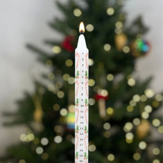 Candy Cane Advent Candle | Numbered Christmas Countdown Advent Calendar - 23cm
