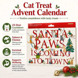 Cat Treat Advent Calendar, Christmas Countdown with Salmon & Chicken Treats