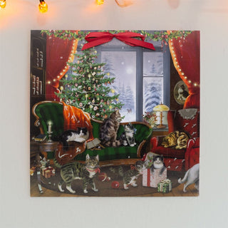 Cats at Christmas Advent Calendar | Advent Calendar with 24 Cat Scenes & Glitter